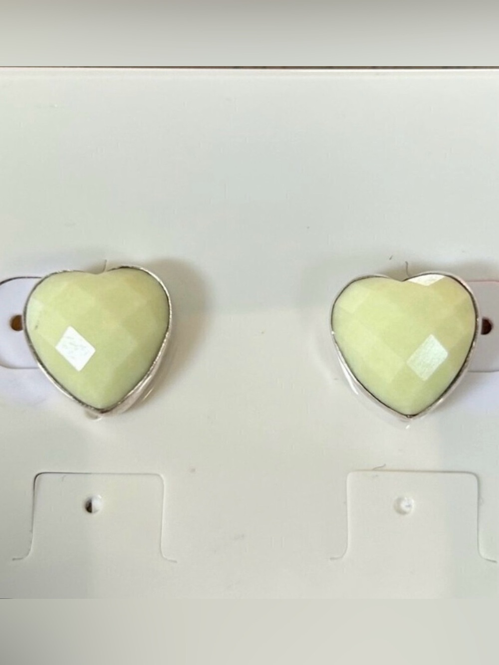 Jay King African Meadow Stone Sterling Silver Heart Stud Earrings NWT
